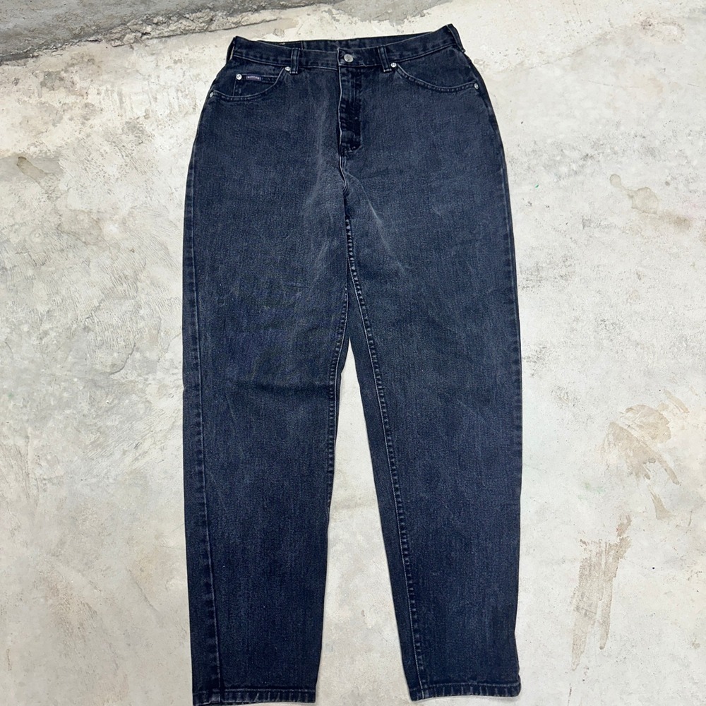 RIDERS by Lee Black Washed Denim Jeans Relaxed Fit Straight‎ Leg Women Sz 14